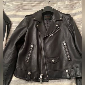 Coach leather moto jacket